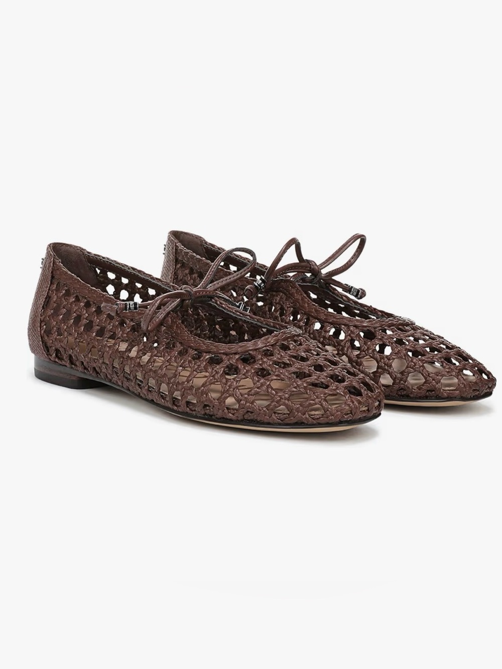 Sam Edelman Marcie Woven Ballet Flats with Bow - Terazzo Brown Weave - Picture 3 of 5